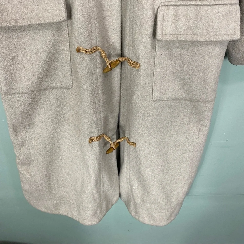 Free People Alma Duffle Coat Gray Tassel Long Length‎ Size Medium MISSING BELT